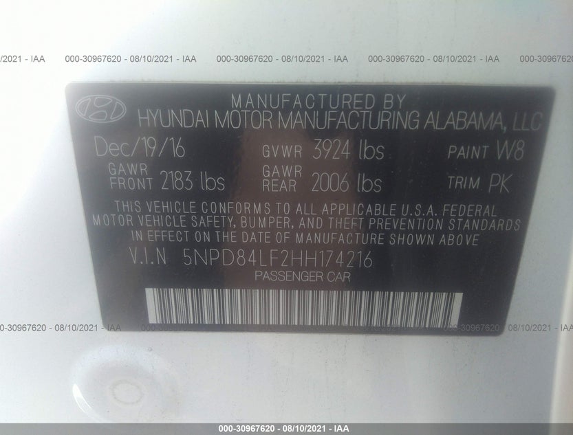 5NPD84LF2HH174216