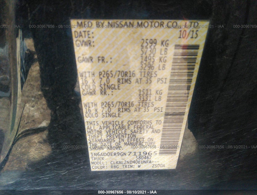 1N6AD0ER9GN711965
