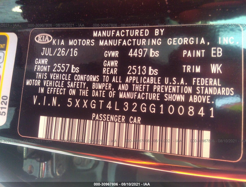 5XXGT4L32GG100841