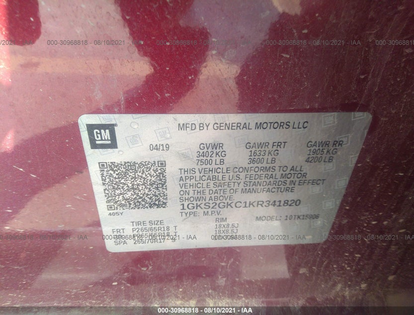 1GKS2GKC1KR341820
