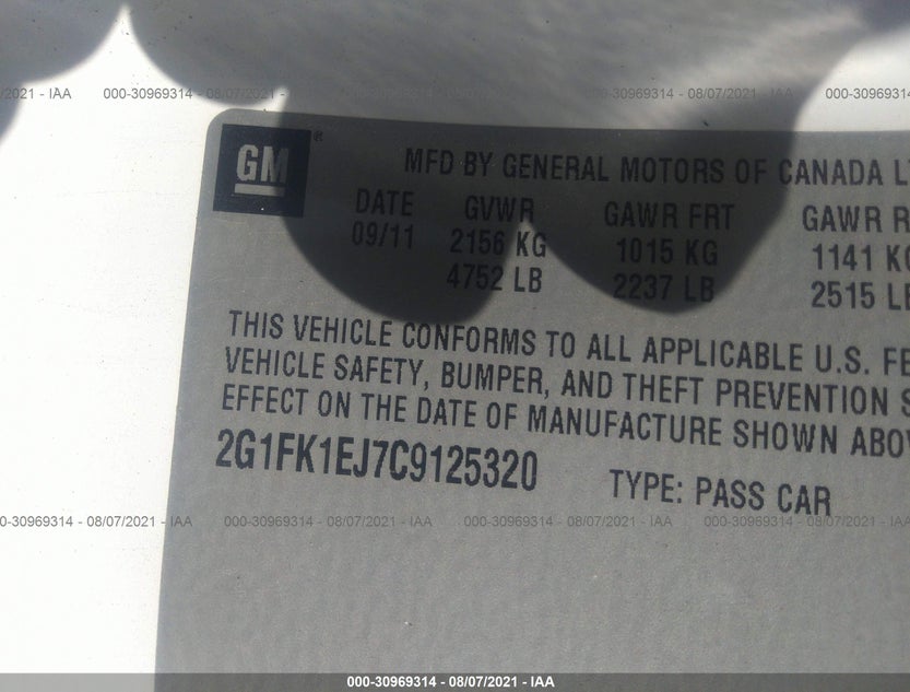 2G1FK1EJ7C9125320