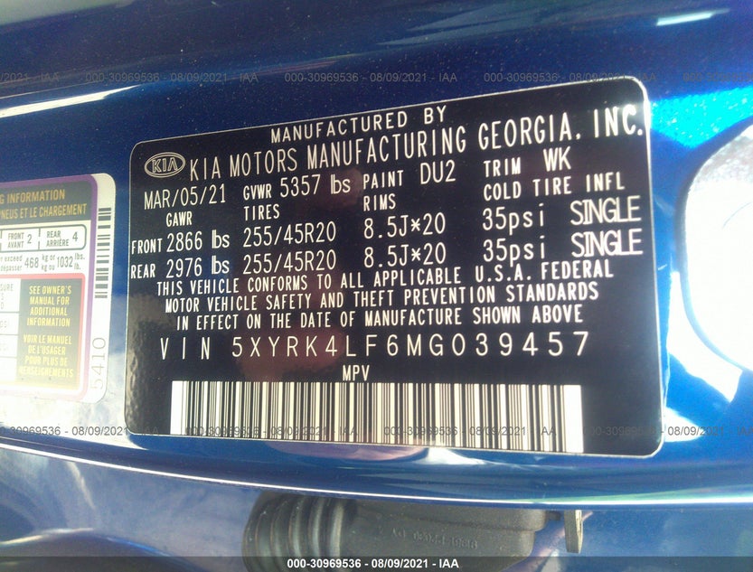 5XYRK4LF6MG039457