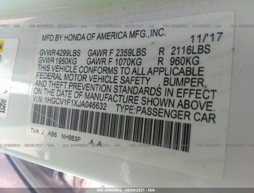 1HGCV1F1XJA046632