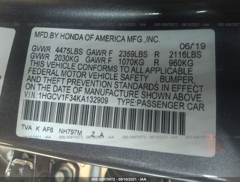 1HGCV1F34KA132909