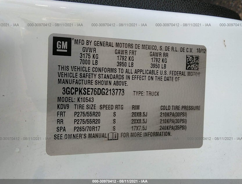 3GCPKSE76DG213773
