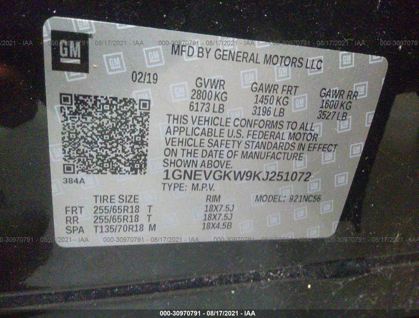 1GNEVGKW9KJ251072