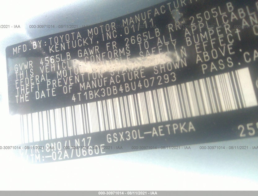 4T1BK3DB4BU407293