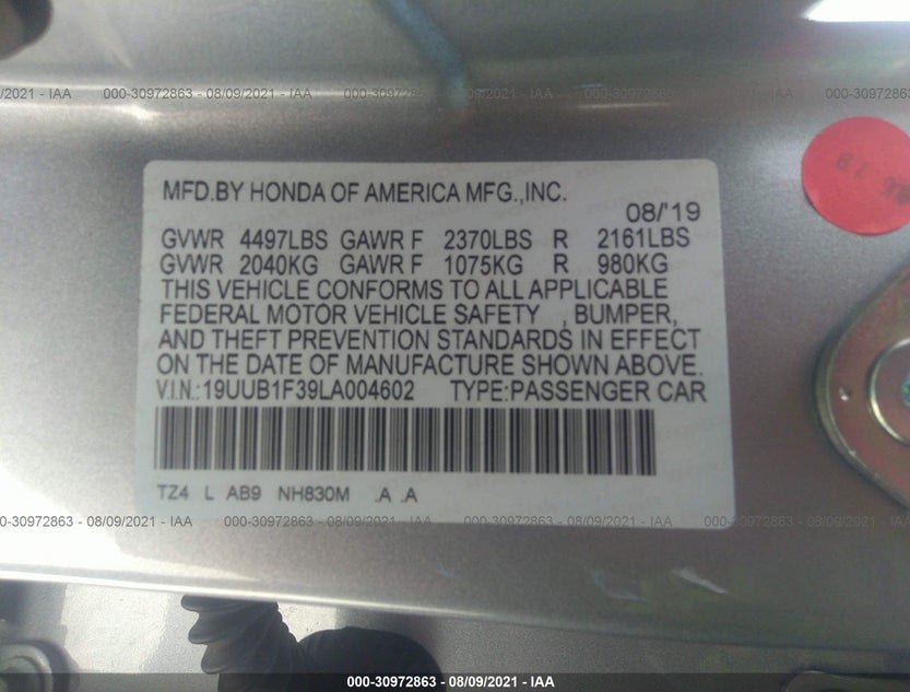 19UUB1F39LA004602