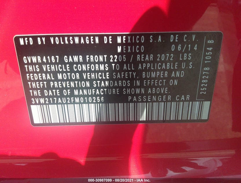 3VW217AU2FM010256