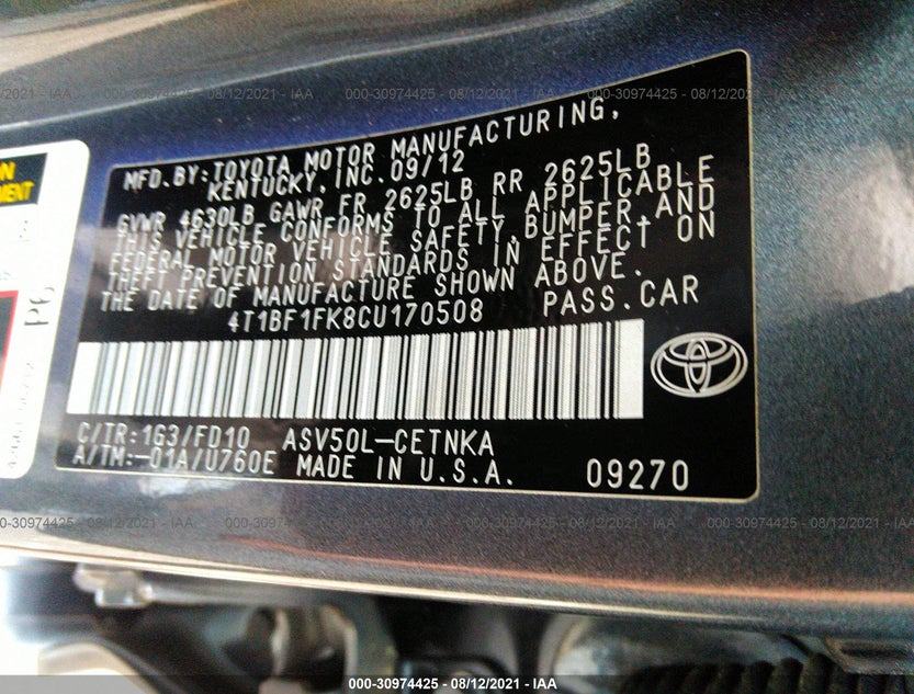 4T1BF1FK8CU170508