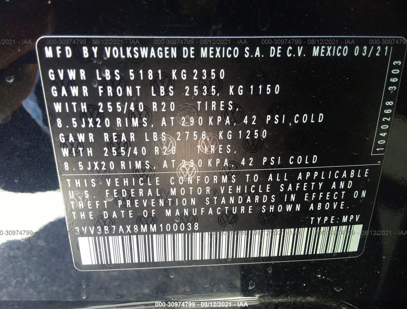 3VV3B7AX8MM100038