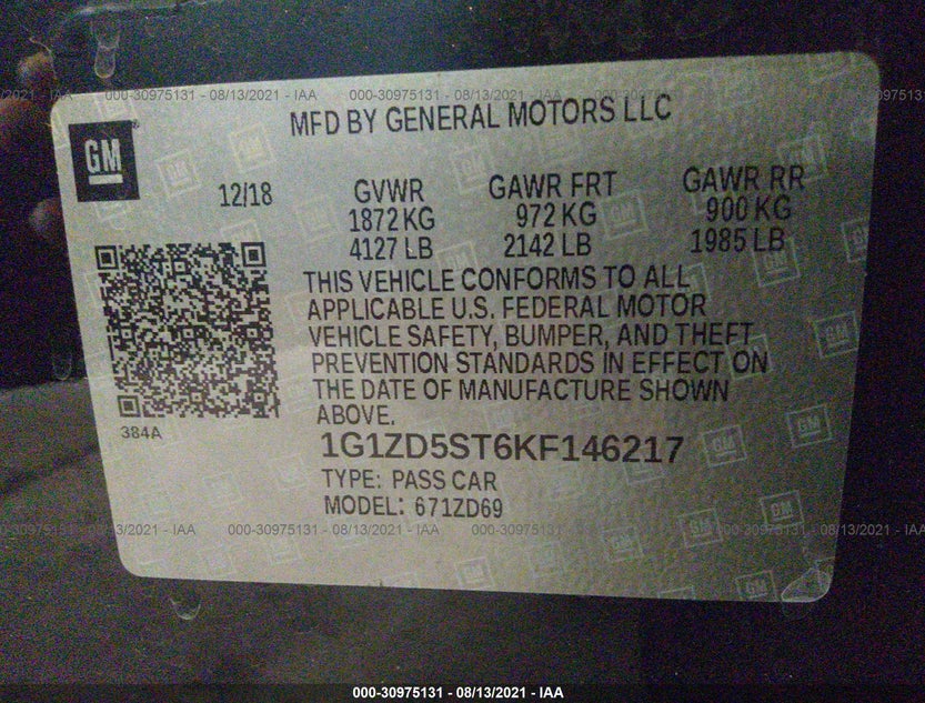 1G1ZD5ST6KF146217