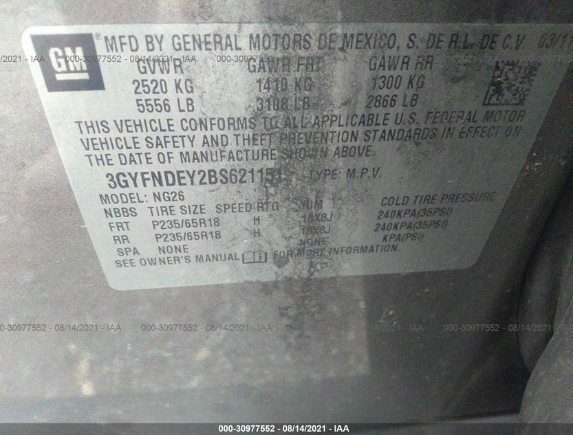 3GYFNDEY2BS621151