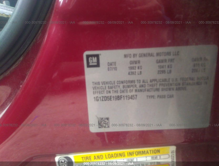 1G1ZD5E19BF119457