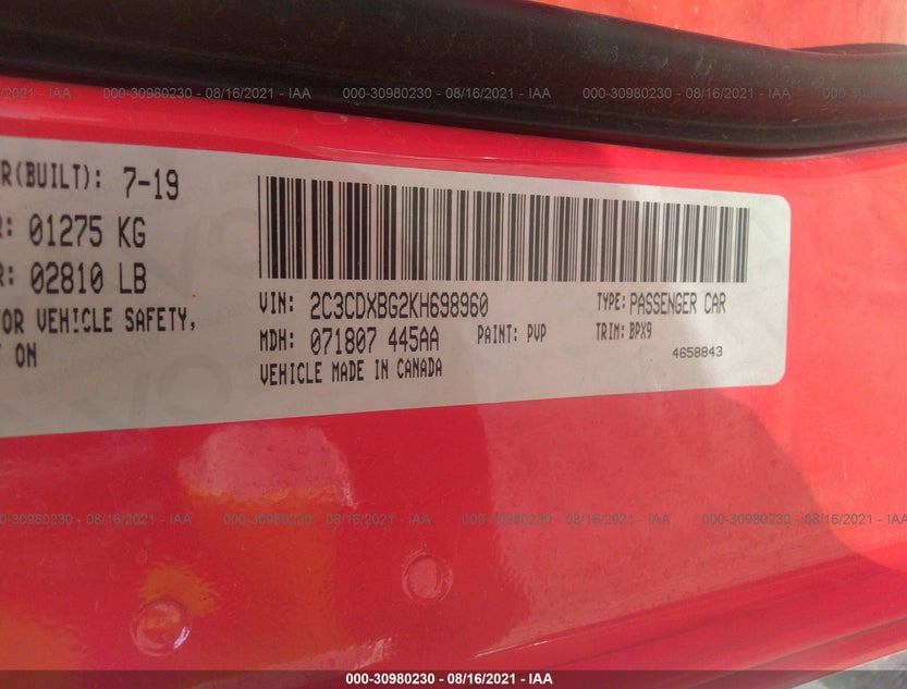 2C3CDXBG2KH698960