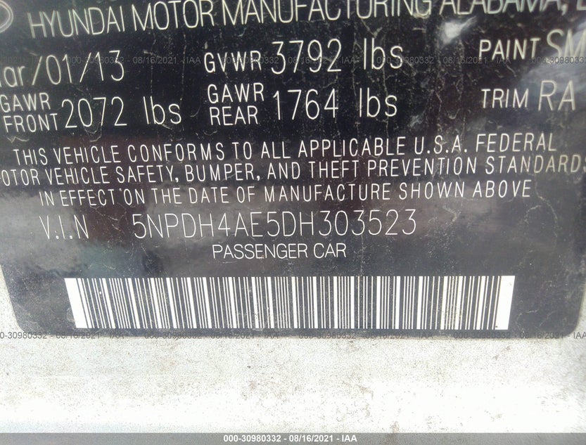 5NPDH4AE5DH303523