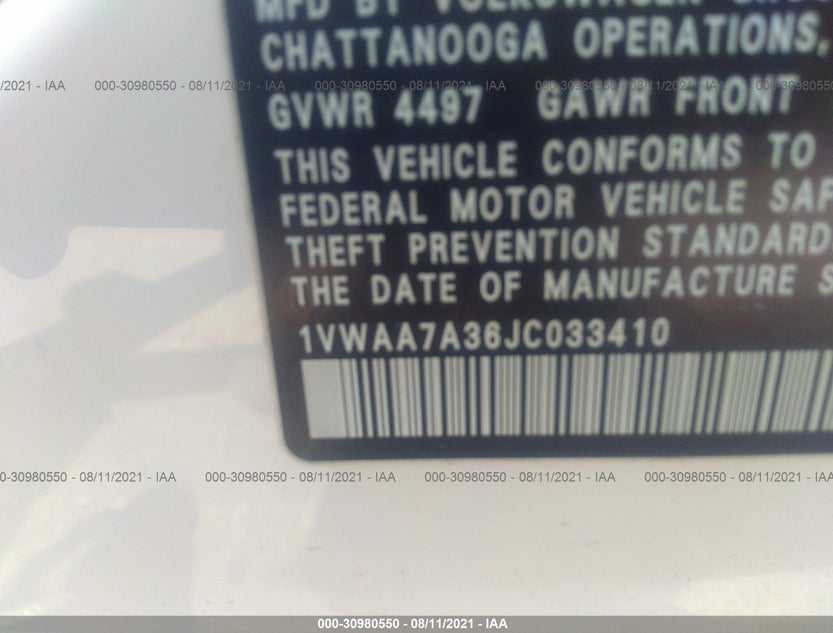 1VWAA7A36JC033410