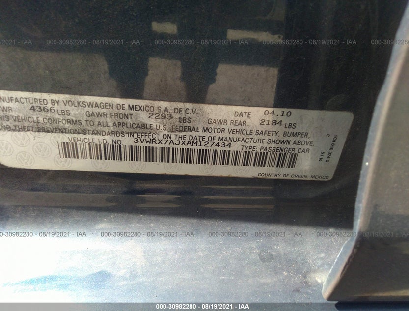3VWRX7AJXAM127434