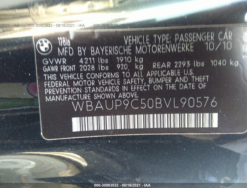 WBAUP9C50BVL90576
