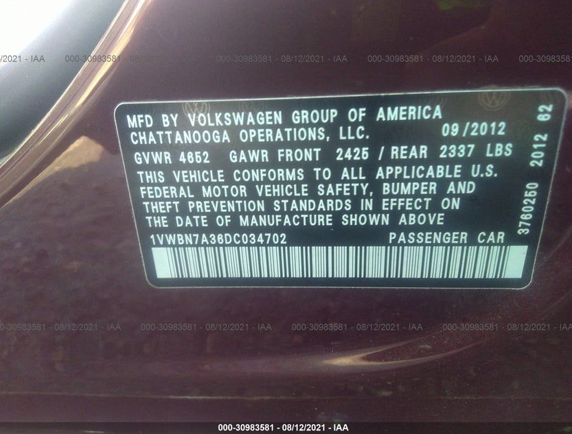 1VWBN7A36DC034702