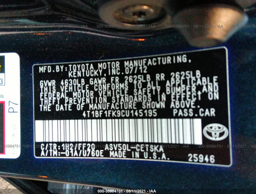 4T1BF1FK9CU145195