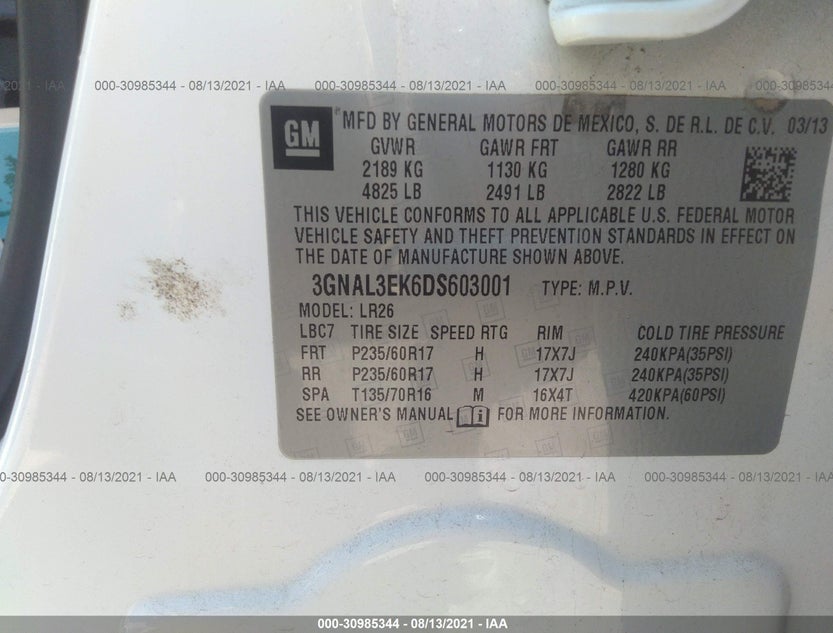 3GNAL3EK6DS603001