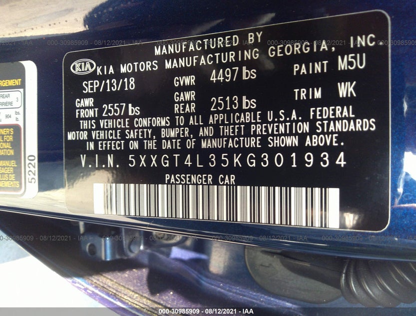 5XXGT4L35KG301934