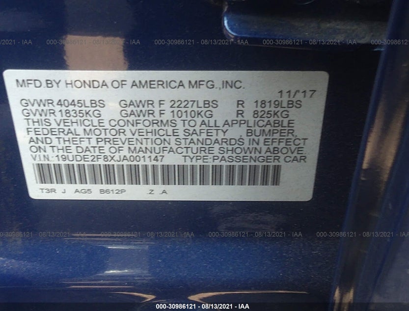 19UDE2F8XJA001147