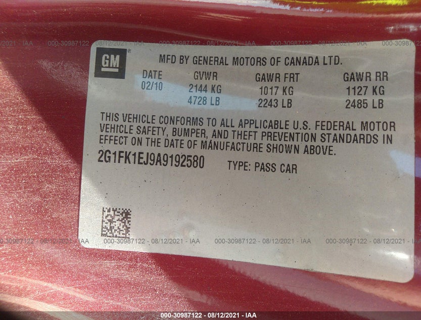 2G1FK1EJ9A9192580