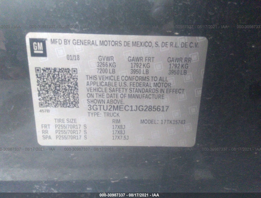 3GTU2MEC1JG285617