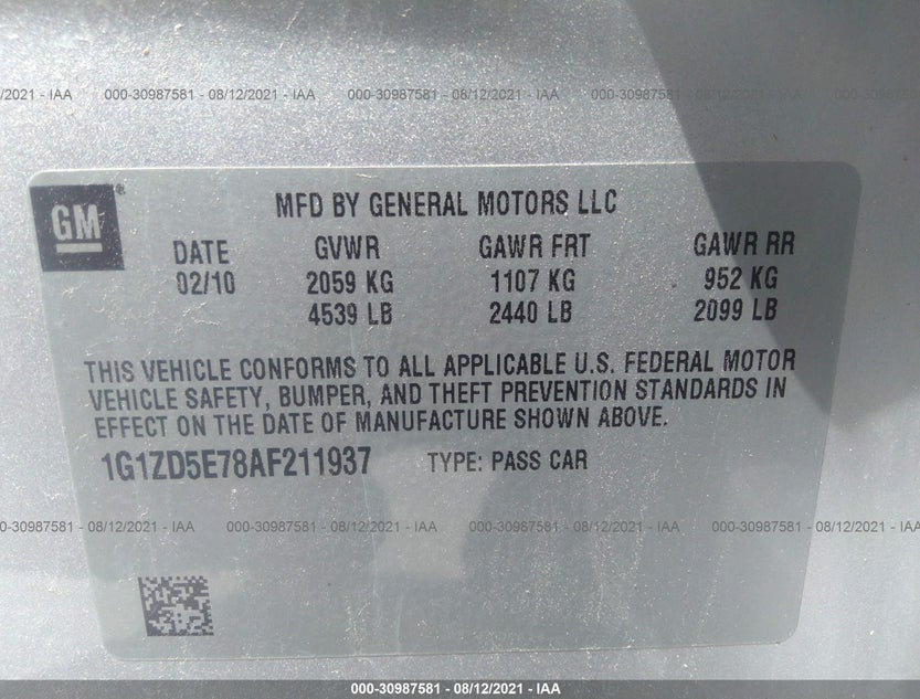 1G1ZD5E78AF211937