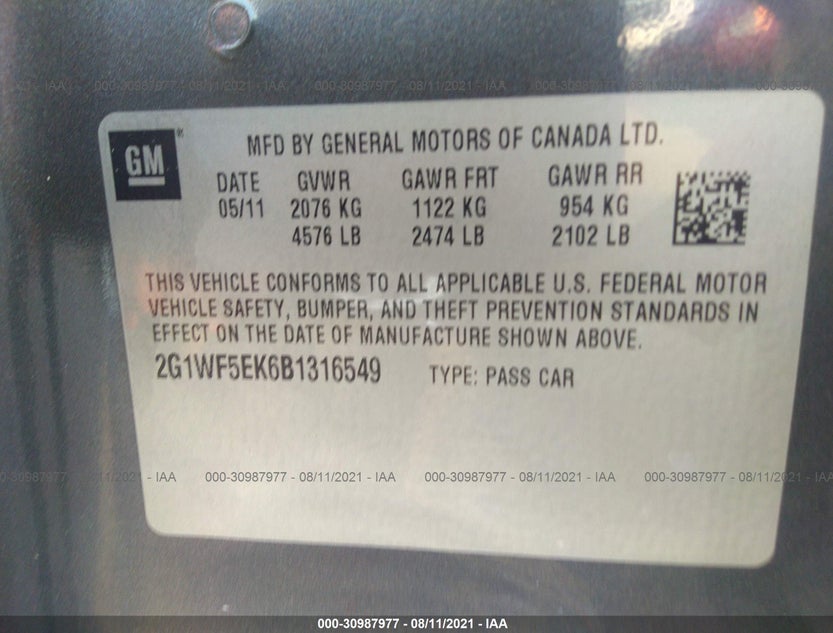 2G1WF5EK6B1316549