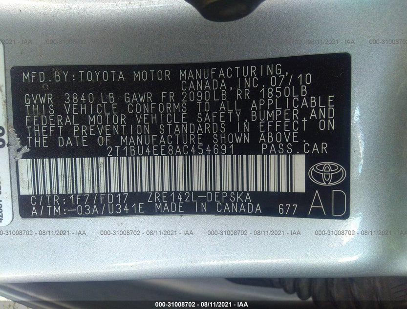 2T1BU4EE8AC454691
