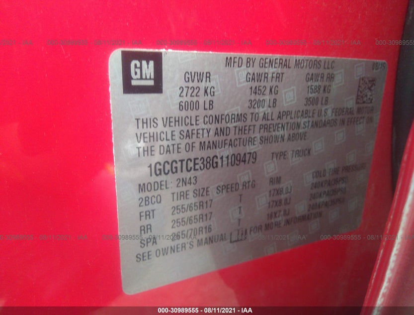 1GCGTCE38G1109479