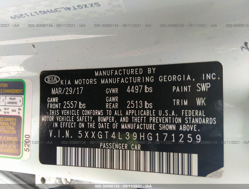 5XXGT4L39HG171259