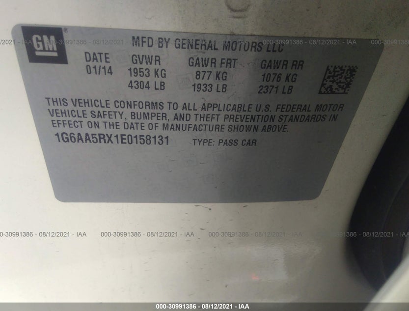 1G6AA5RX1E0158131