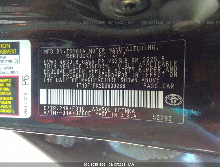 4T1BF1FK2DU639268