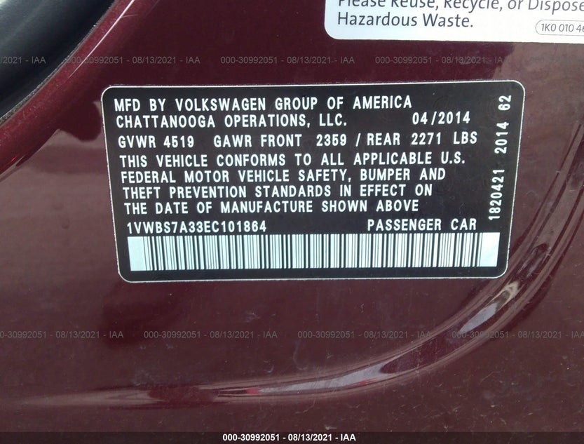 1VWBS7A33EC101864