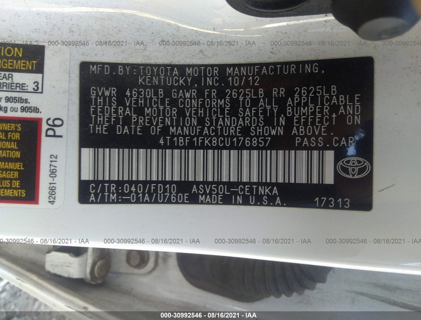 4T1BF1FK8CU176857