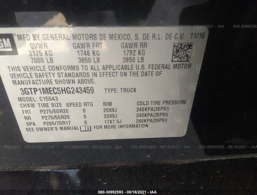 3GTP1MEC5HG243459