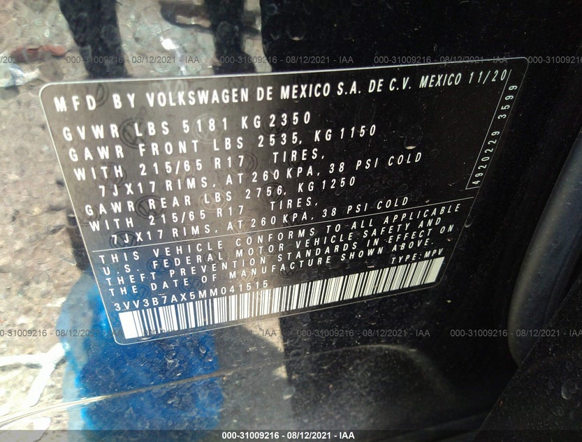 3VV3B7AX5MM041515