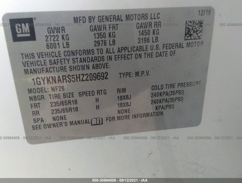 1GYKNARS5HZ209692