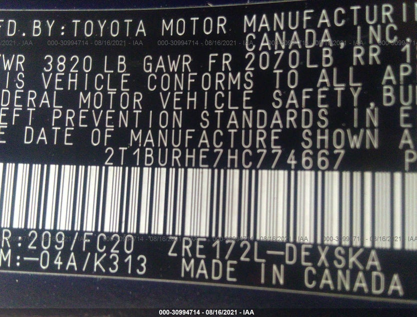 2T1BURHE7HC774667