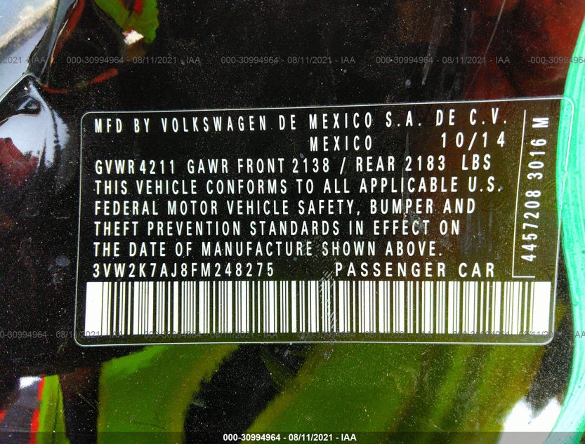 3VW2K7AJ8FM248275