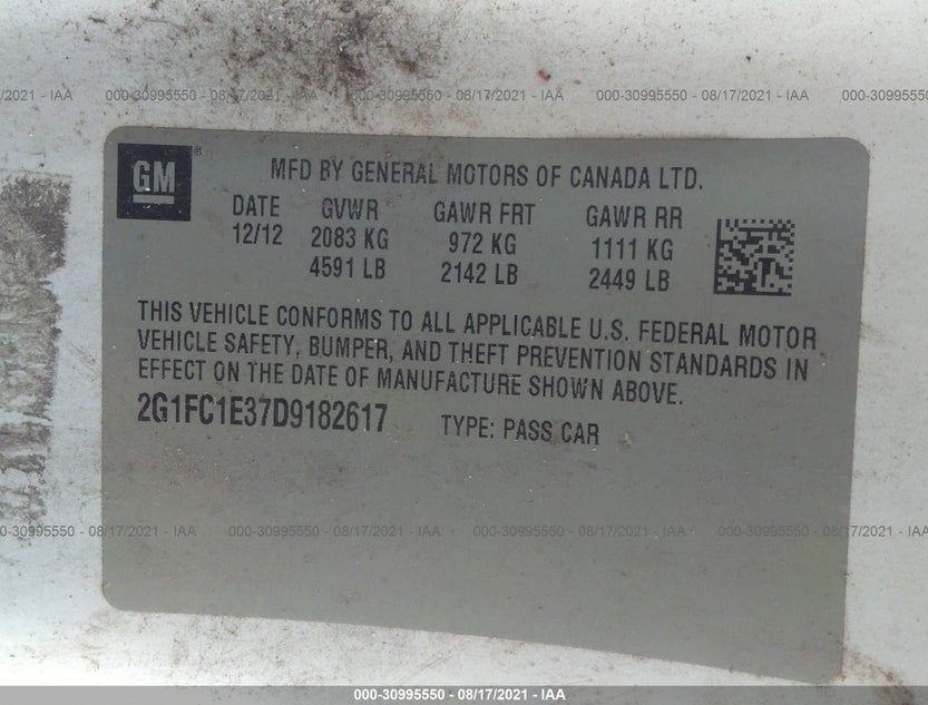 2G1FC1E37D9182617