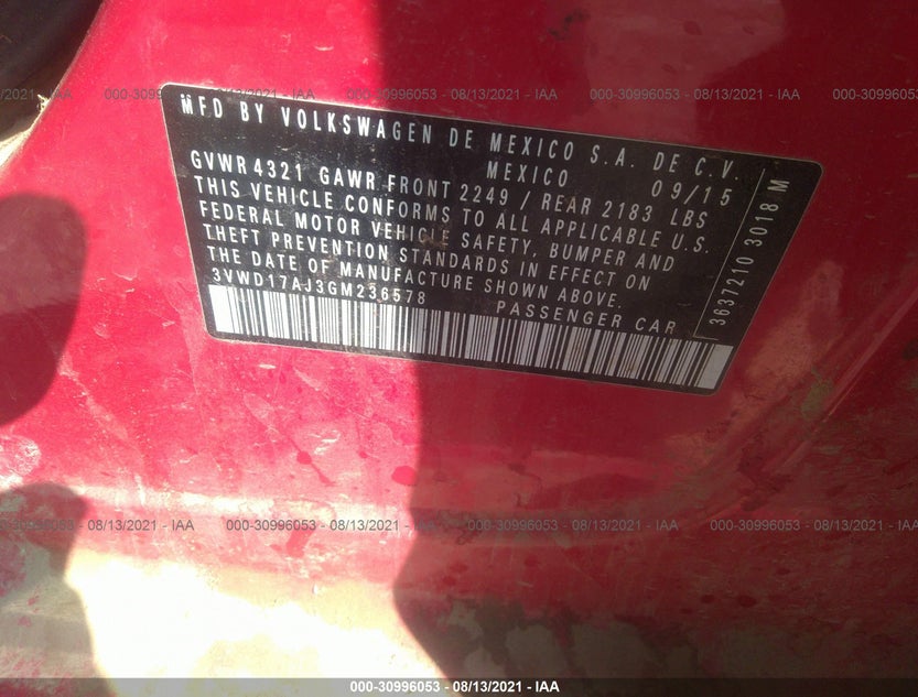 3VWD17AJ3GM236578
