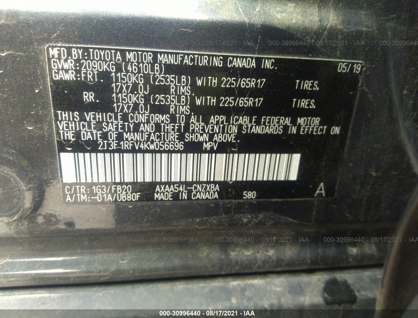 2T3F1RFV4KW056696