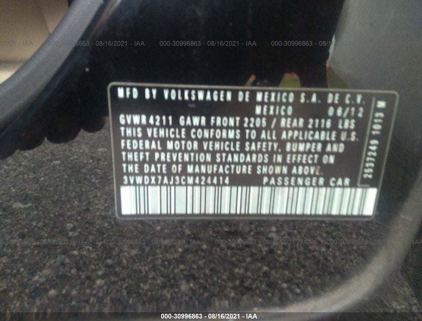 3VWDX7AJ3CM424414