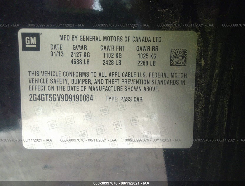 2G4GT5GV9D9190084