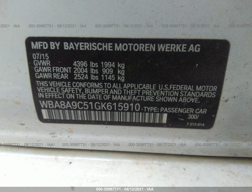 WBA8A9C51GK615910